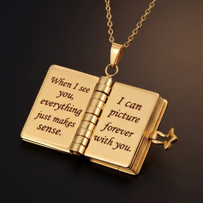 THE MEN THING SS Pendant/ Necklace LOVE DIARY - 18mm Pure Titanium Steel Pendant with 3mm Chain for Men & Boys (17 to 19 inch Adjustable Cable Chain)