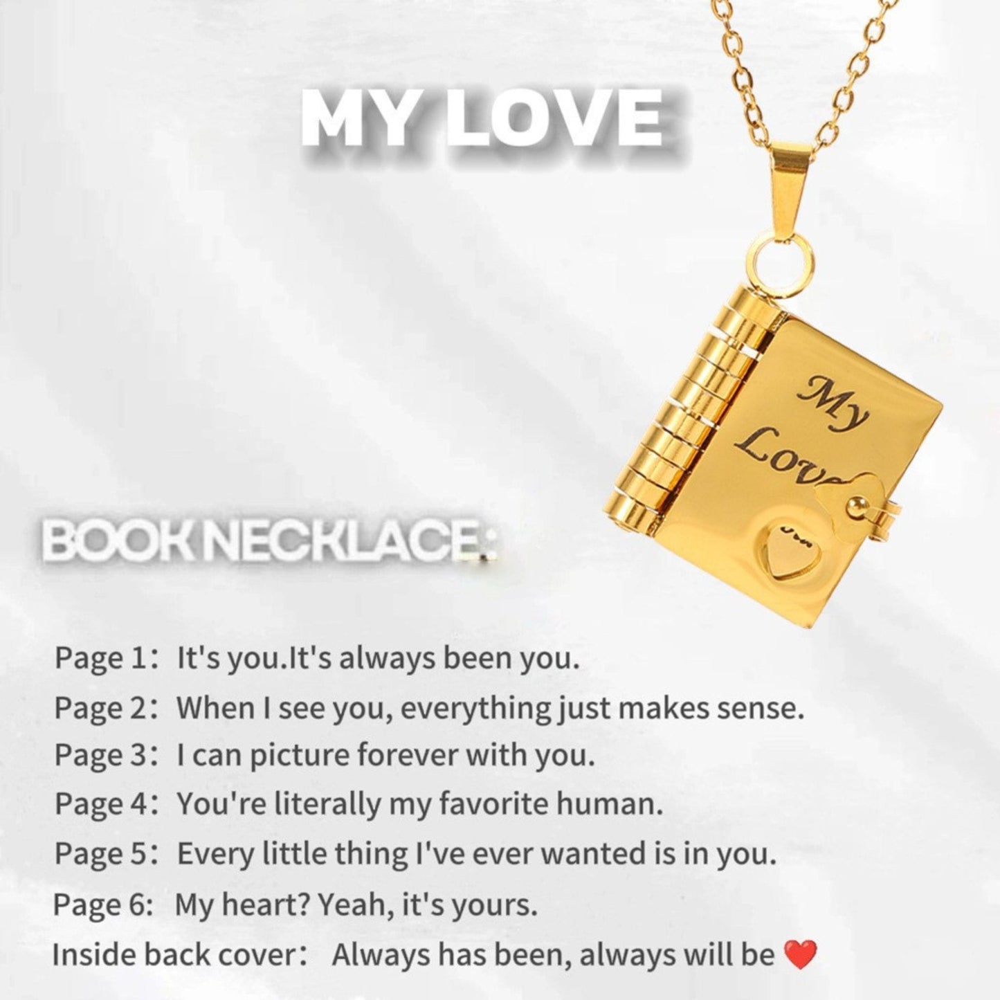THE MEN THING SS Pendant/ Necklace LOVE DIARY - 18mm Pure Titanium Steel Pendant with 3mm Chain for Men & Boys (17 to 19 inch Adjustable Cable Chain)