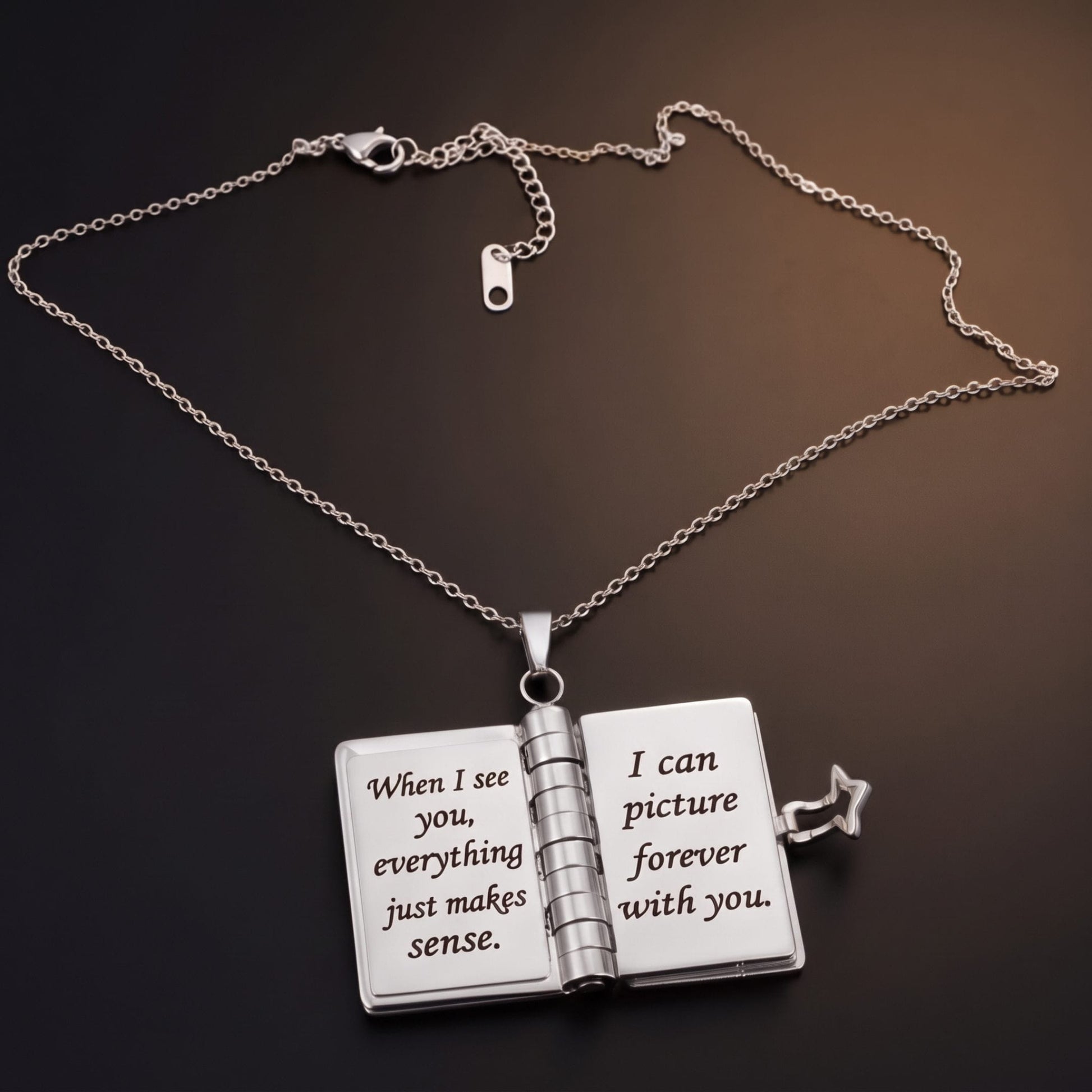 THE MEN THING SS Pendant/ Necklace LOVE DIARY - STEEL - 18mm Pure Titanium Steel Pendant with 3mm Chain for Men & Boys (17 to 19 inch Adjustable Cable Chain)