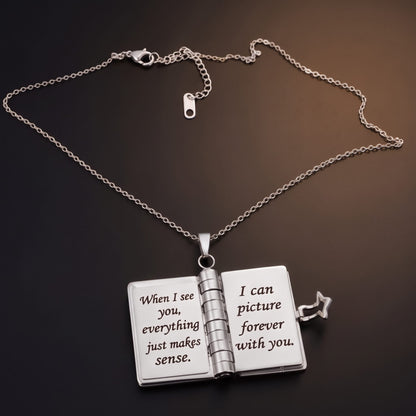 THE MEN THING SS Pendant/ Necklace LOVE DIARY - STEEL - 18mm Pure Titanium Steel Pendant with 3mm Chain for Men & Boys (17 to 19 inch Adjustable Cable Chain)
