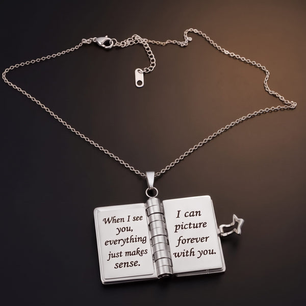 LOVE DIARY - STEEL - 18mm Pure Titanium Steel Pendant with 3mm Chain for Men & Boys (17 to 19 inch Adjustable Cable Chain)