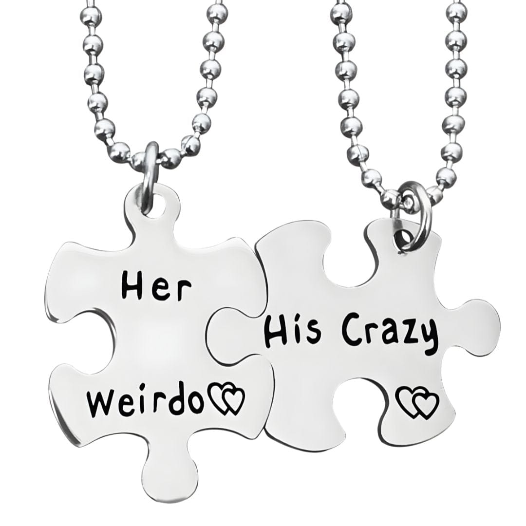 THE MEN THING SS Pendant/ Necklace LOVE FIT PUZZLE - Titanium Steel Pendant with 24inch Chain for Men & Boys