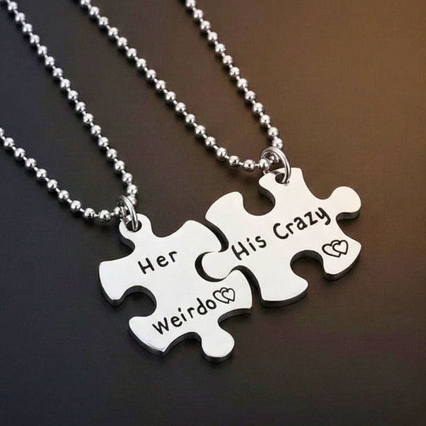 LOVE FIT PUZZLE - Titanium Steel Pendant with 24inch Chain for Men & Boys