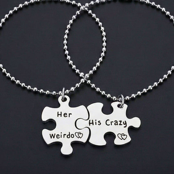 LOVE FIT PUZZLE - Titanium Steel Pendant with 24inch Chain for Men & Boys