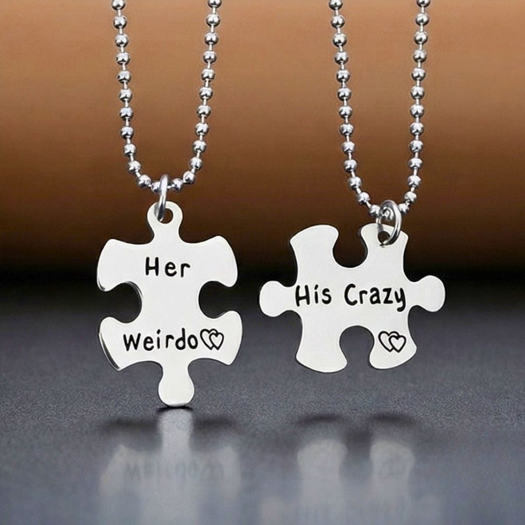 THE MEN THING SS Pendant/ Necklace LOVE FIT PUZZLE - Titanium Steel Pendant with 24inch Chain for Men & Boys