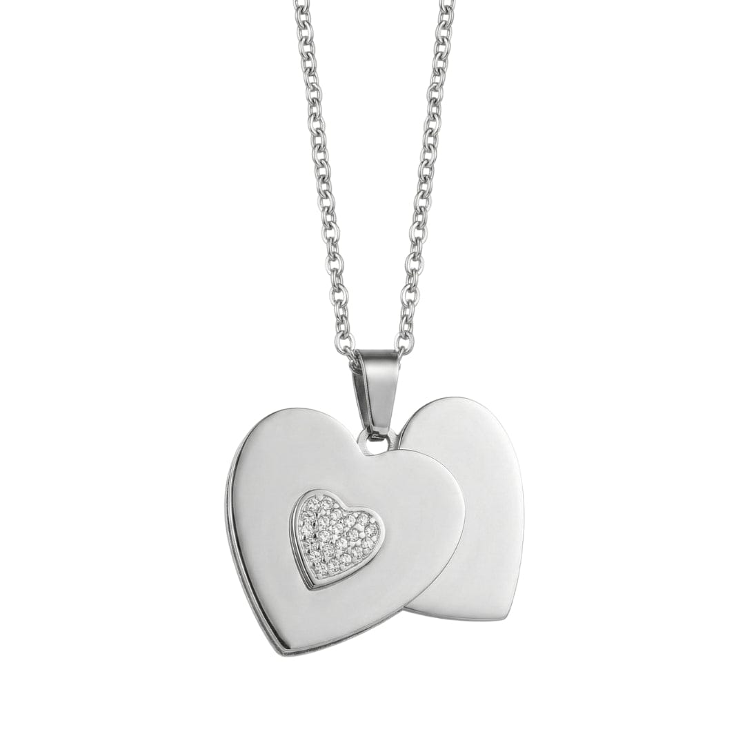 THE MEN THING SS Pendant/ Necklace LOVELOCK HEART - Pure Titanium Steel Pendant with 24inch Round Rolo Chain for Men & Boys
