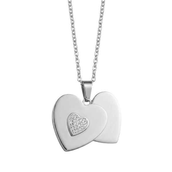 LOVELOCK HEART - Pure Titanium Steel Pendant with 24inch Round Rolo Chain for Men & Boys