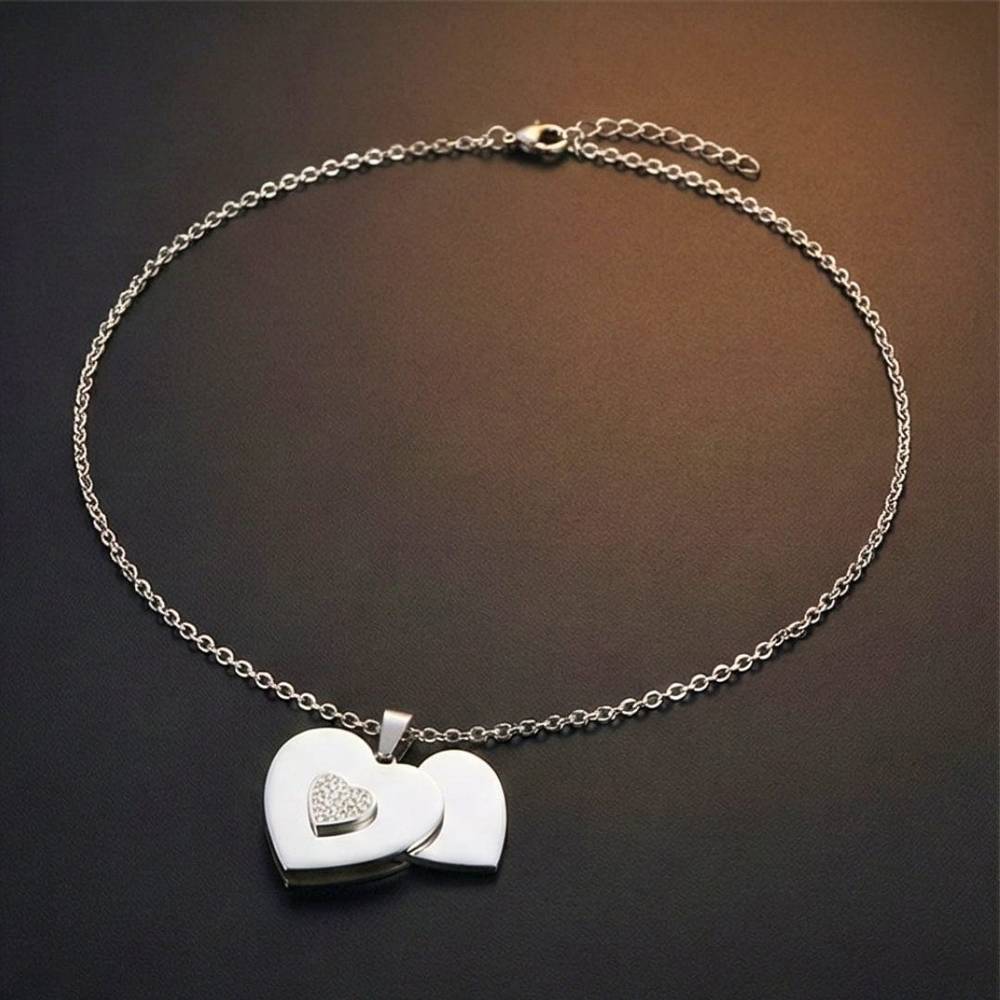 THE MEN THING SS Pendant/ Necklace LOVELOCK HEART - Pure Titanium Steel Pendant with 24inch Round Rolo Chain for Men & Boys