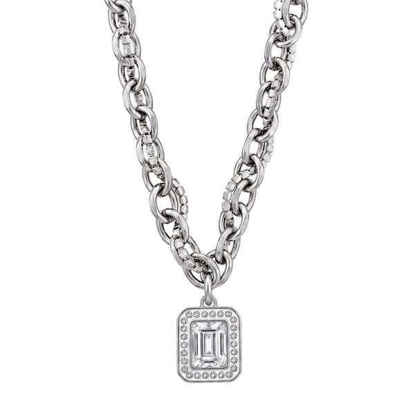 LUXE FRAME - 15mm Titanium Steel Pendant with 16inch to 19inch Adjustable Cable Chain for Men & Boys