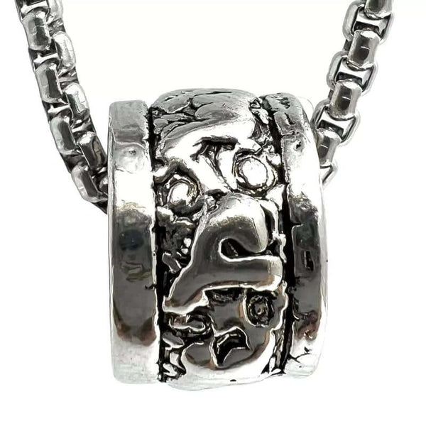 मंत्र गोल - पुरुषों के लिए शुद्ध स्टेनलेस स्टील 24 इंच चेन के साथ मिश्र धातु गोल मंत्र पेंडेंट, मिलान ट्रेंडिंग स्टाइल - पुरुषों और लड़कों के लिए गोल बॉक्स चेन और पेंडेंट