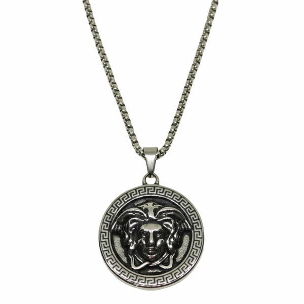 MEDUSA MONARCH - 35mm Titanium Steel Pendant with 24inch Round Box 5mm Chain for Men & Boys