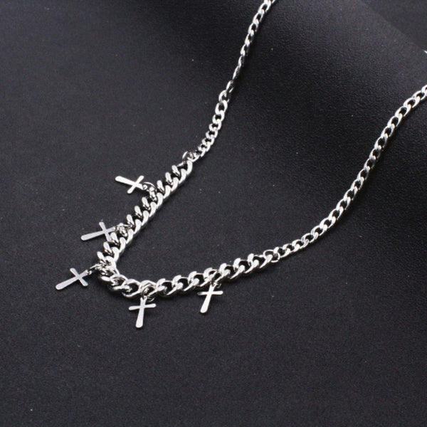MULTI CROSS LINK - 11mm Titanium Steel Pendant with 7mm Chain for Men & Boys - 24 inch