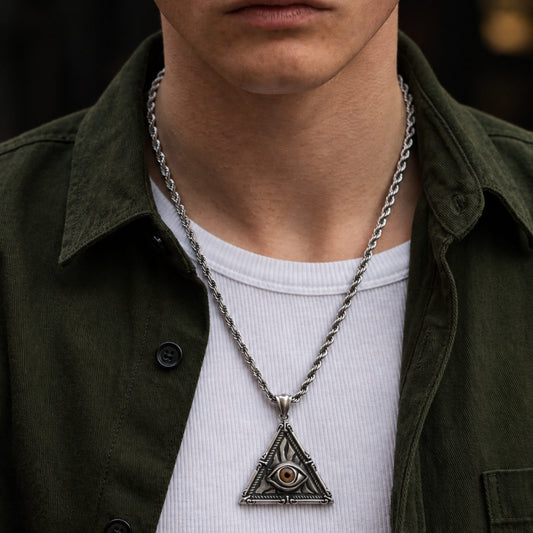 THE MEN THING SS Pendant/ Necklace MYSTIC VISION PENDANT -  Alloy The Mystic Vision Pendant with Stainless Steel 24inch Round Box Chain, European trending for Men & Boy