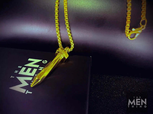 NAILED IT (Gold Tone) -  Alloy Pendant with Pure Stainless Steel 24inch Round Box Chain, European trending Style for Men & Boy