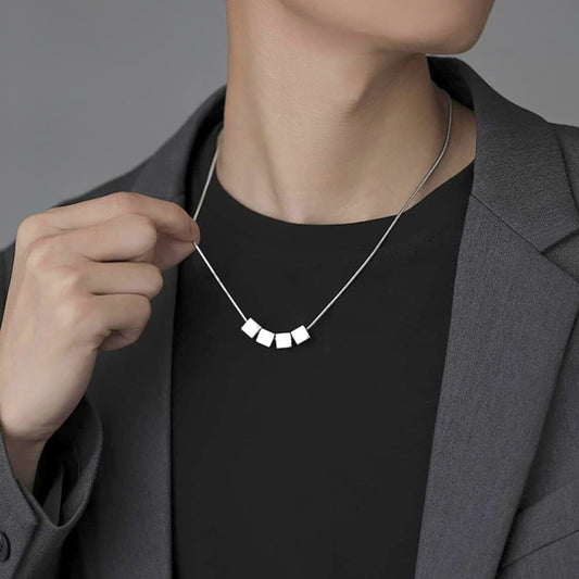 THE MEN THING SS Pendant/ Necklace NEO CUBE - 8mm Titanium Steel Pendant with 22inch Chain for Men & Boys