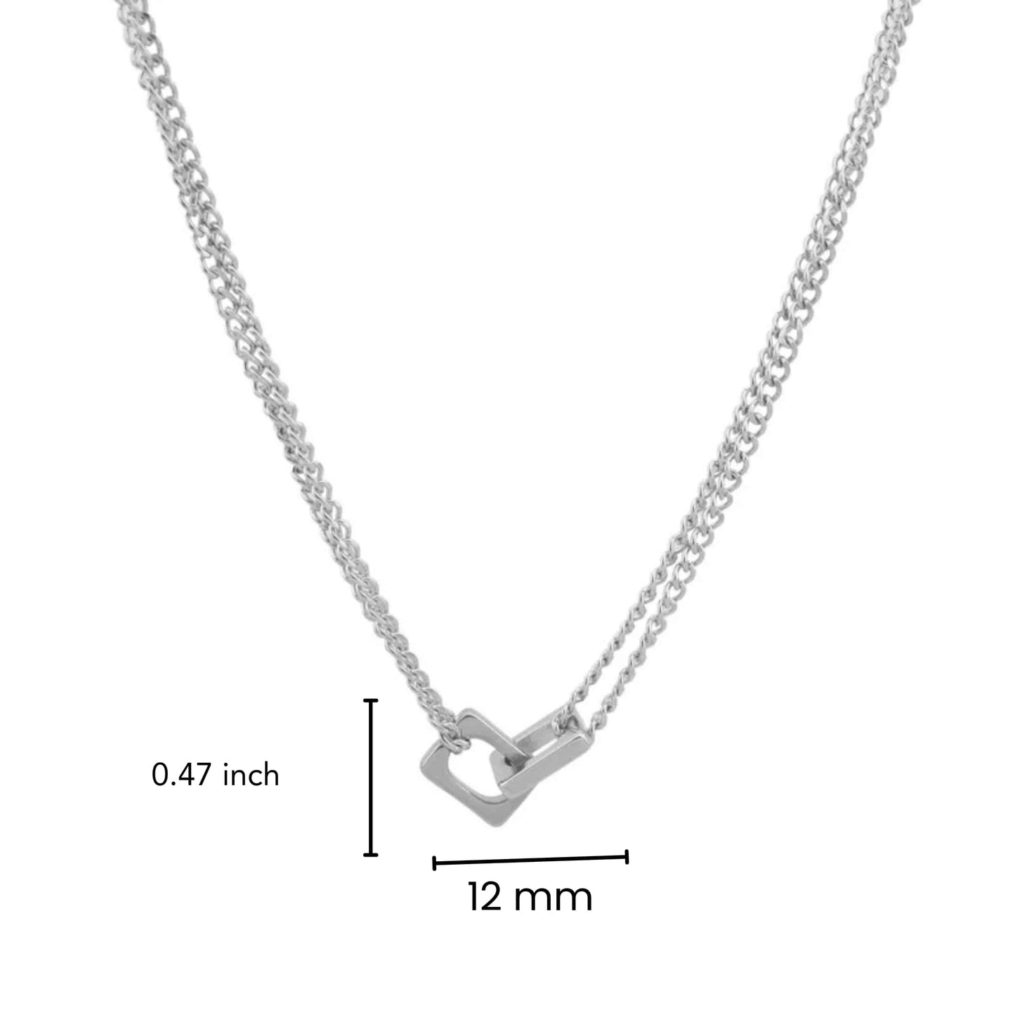 THE MEN THING SS Pendant/ Necklace NEX LOCK - 12mm Titanium Steel Pendant with 19 to 21inch Adjustable 9mm Cube Chain for Men & Boys