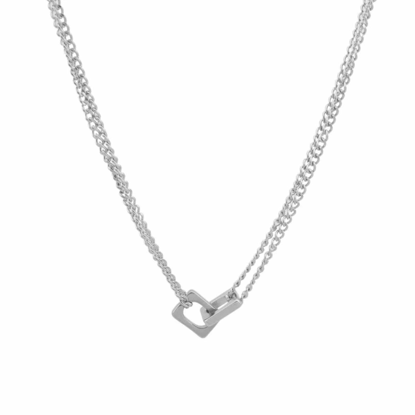 THE MEN THING SS Pendant/ Necklace NEX LOCK - 12mm Titanium Steel Pendant with 19 to 21inch Adjustable 9mm Cube Chain for Men & Boys