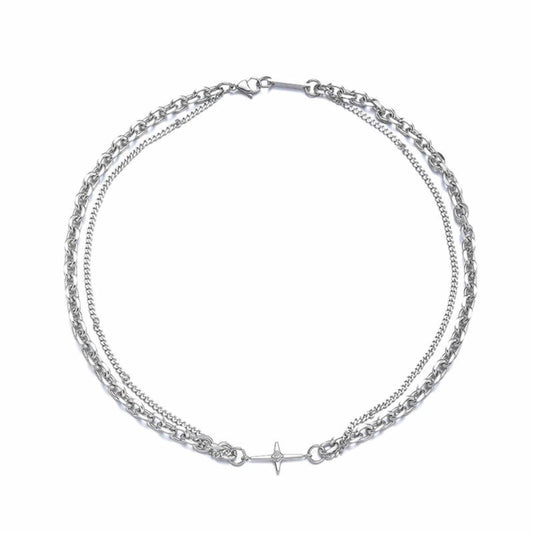 THE MEN THING SS Pendant/ Necklace NEXUS CROSS - 14mm Titanium Steel Pendant with 21inch Chain for Men & Boys