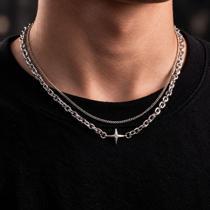 THE MEN THING SS Pendant/ Necklace NEXUS CROSS - 14mm Titanium Steel Pendant with 21inch Chain for Men & Boys