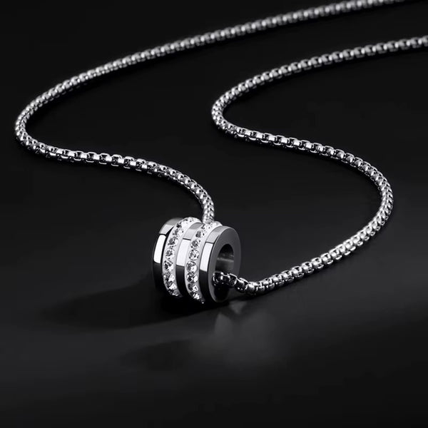 NEXUS ROLL - 12mm Titanium Steel Pendant with 23inch 4mm Round Box Chain for Men & Boys