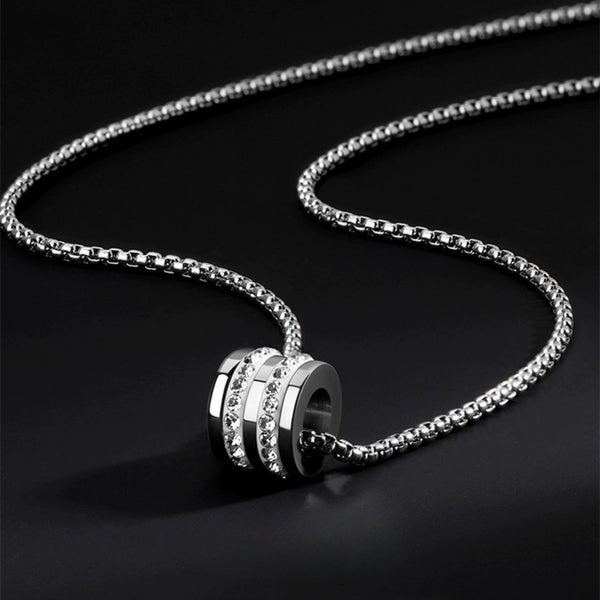 NEXUS ROLL - 12mm Titanium Steel Pendant with 23inch 4mm Round Box Chain for Men & Boys