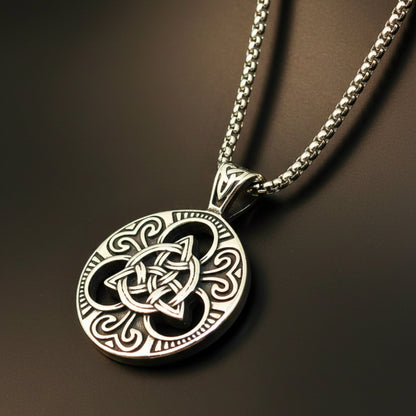 THE MEN THING SS Pendant/ Necklace NORDIC TRINITY - 38mm Titanium Steel Pendant with 24inch Round Box 5mm Chain for Men & Boys