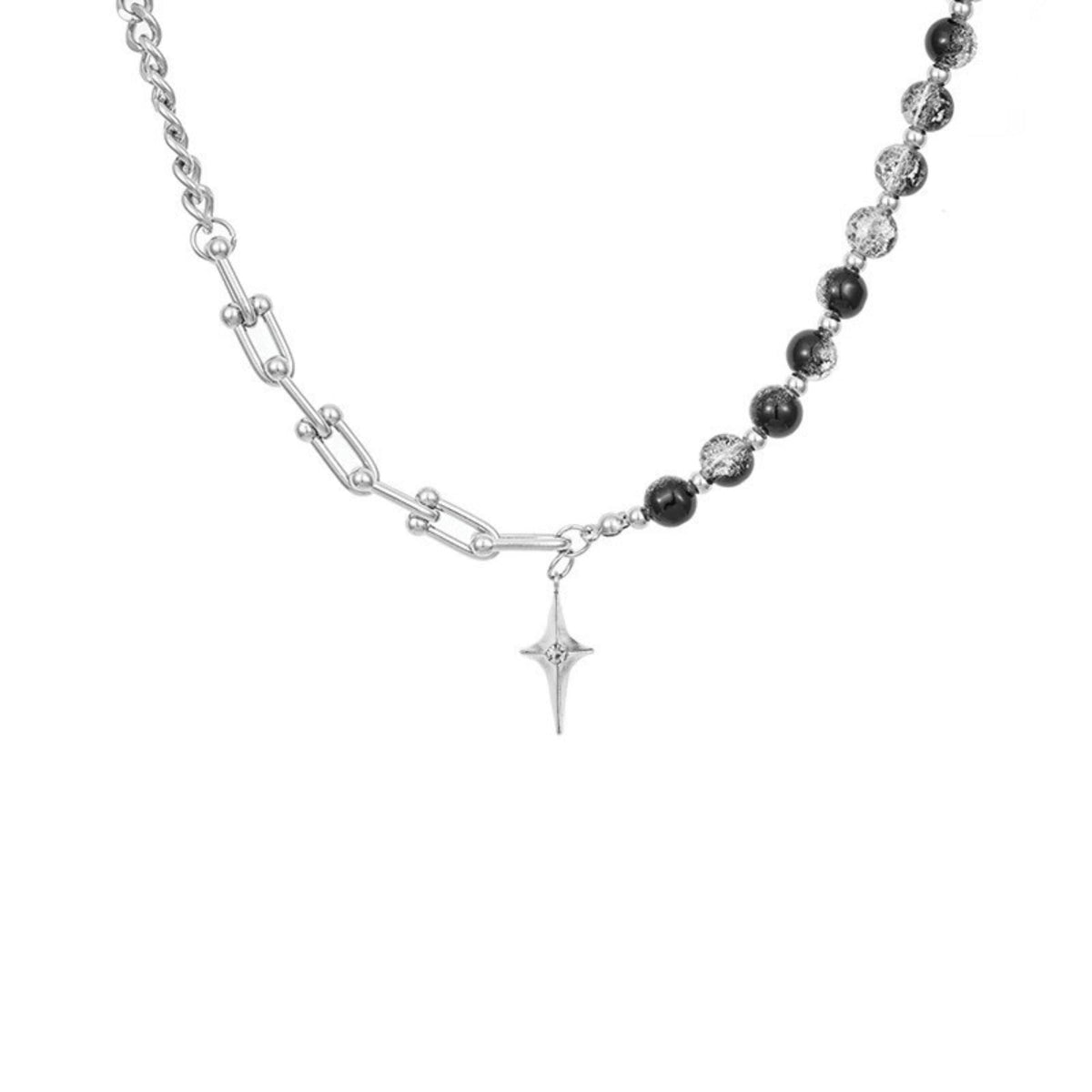THE MEN THING SS Pendant/ Necklace NOVA STAR - 12mm Titanium Steel Pendant with 18inch to 20inch Adjustable Cable 7mm Chain for Men & Boys