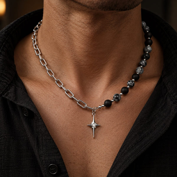 NOVA STAR - 12mm Titanium Steel Pendant with 18inch to 20inch Adjustable Cable 7mm Chain for Men & Boys