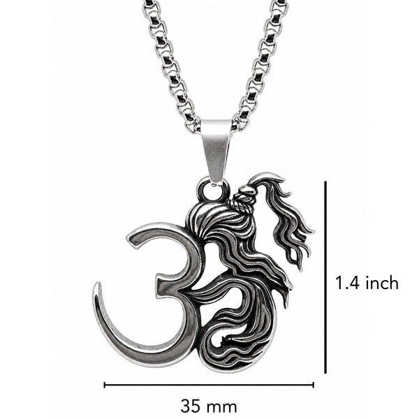 OMVAJRA - Pure Vintage Pure Steel Pendant with 24inch Round Box 5mm Chain for Men & Boys