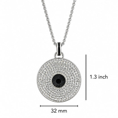 THE MEN THING SS Pendant/ Necklace ONYX DISC - 32mm Titanium Steel Pendant with Adjustable Twisted 4mm Chain for Men & Boys (23inch)