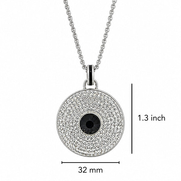 ONYX DISC - 32mm Titanium Steel Pendant with Adjustable Twisted 4mm Chain for Men & Boys (23inch)