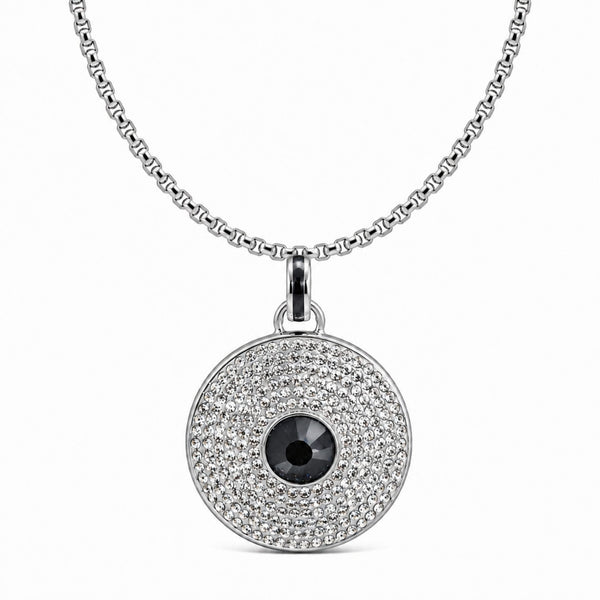 ONYX DISC - 32mm Titanium Steel Pendant with Adjustable Twisted 4mm Chain for Men & Boys (23inch)