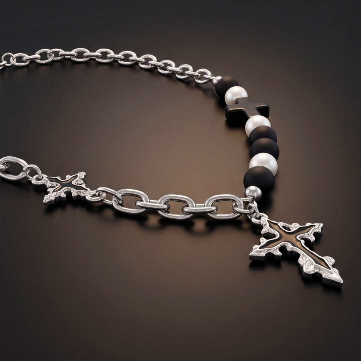 THE MEN THING SS Pendant/ Necklace ONYX RELIC - 27mm Titanium Steel Pendant with 19inch to 21inch Adjustable Cable 8mm Chain for Men & Boys