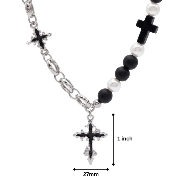 ONYX RELIC - 27mm Titanium Steel Pendant with 19inch to 21inch Adjustable Cable 8mm Chain for Men & Boys