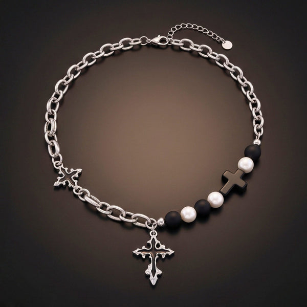 ONYX RELIC - 27mm Titanium Steel Pendant with 19inch to 21inch Adjustable Cable 8mm Chain for Men & Boys