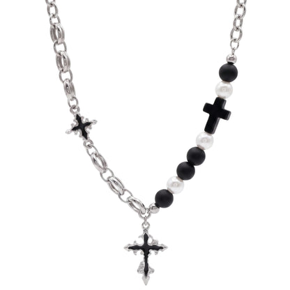 THE MEN THING SS Pendant/ Necklace ONYX RELIC - 27mm Titanium Steel Pendant with 19inch to 21inch Adjustable Cable 8mm Chain for Men & Boys