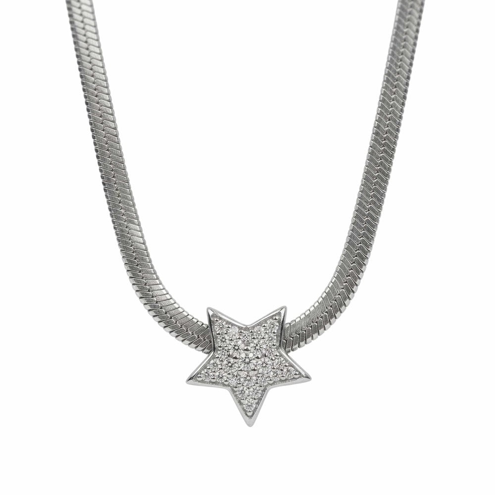 THE MEN THING SS Pendant/ Necklace ORION STAR - 13mm Titanium Steel Pendant with 19 to 21inch Adjustable Snake 5mm Chain for Men & Boys