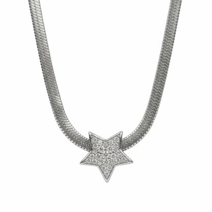 THE MEN THING SS Pendant/ Necklace ORION STAR - 13mm Titanium Steel Pendant with 19 to 21inch Adjustable Snake 5mm Chain for Men & Boys