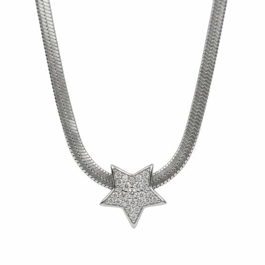 THE MEN THING SS Pendant/ Necklace ORION STAR - 13mm Titanium Steel Pendant with 19 to 21inch Adjustable Snake 5mm Chain for Men & Boys