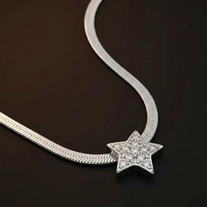 THE MEN THING SS Pendant/ Necklace ORION STAR - 13mm Titanium Steel Pendant with 19 to 21inch Adjustable Snake 5mm Chain for Men & Boys