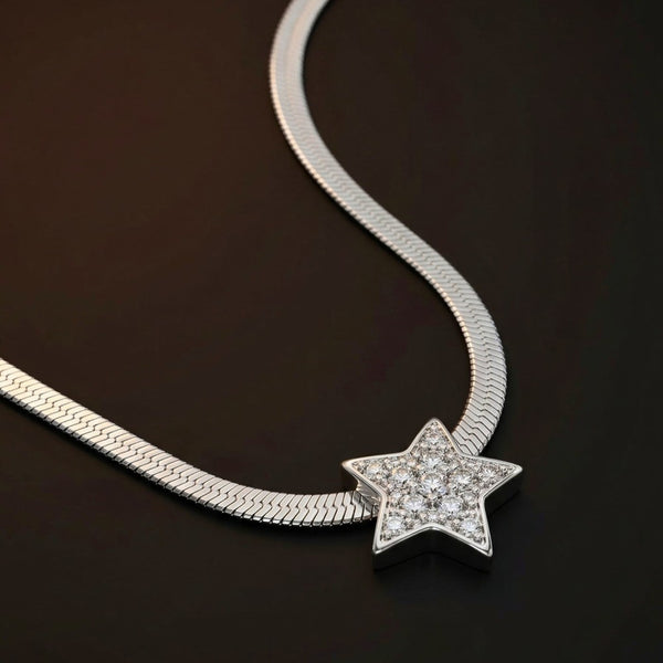 ORION STAR - 13mm Titanium Steel Pendant with 19 to 21inch Adjustable Snake 5mm Chain for Men & Boys