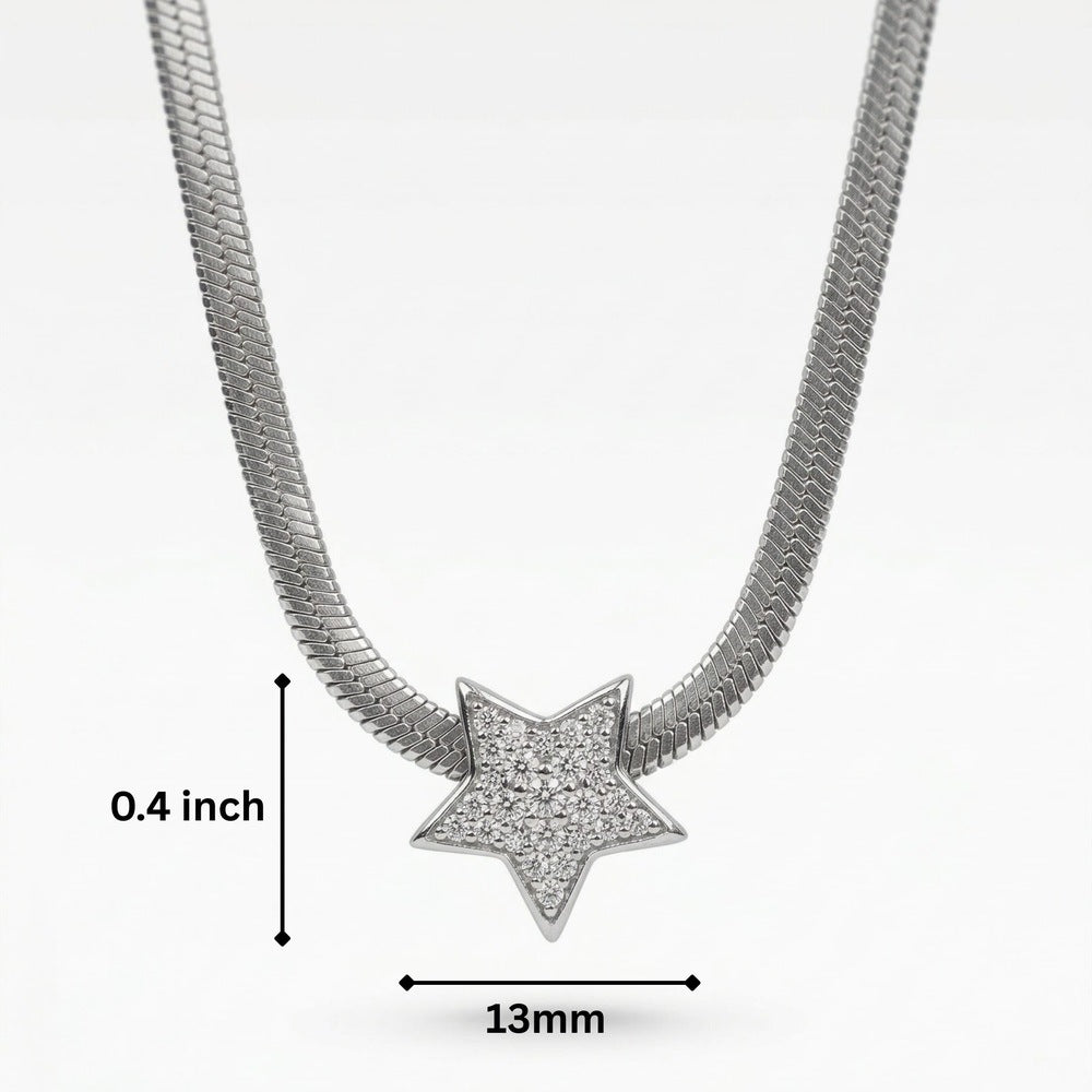 THE MEN THING SS Pendant/ Necklace ORION STAR - 13mm Titanium Steel Pendant with 19 to 21inch Adjustable Snake 5mm Chain for Men & Boys