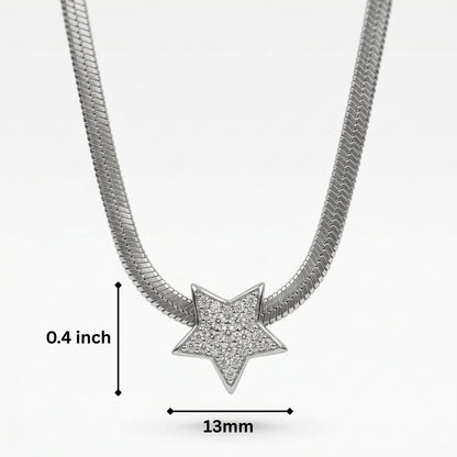 THE MEN THING SS Pendant/ Necklace ORION STAR - 13mm Titanium Steel Pendant with 19 to 21inch Adjustable Snake 5mm Chain for Men & Boys