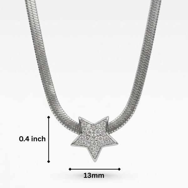 ORION STAR - 13mm Titanium Steel Pendant with 19 to 21inch Adjustable Snake 5mm Chain for Men & Boys