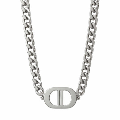 THE MEN THING SS Pendant/ Necklace OVAL CORE - 26mm Titanium Steel Pendant with 18 to 20 inch Adjustable 7mm Chain for Men & Boys
