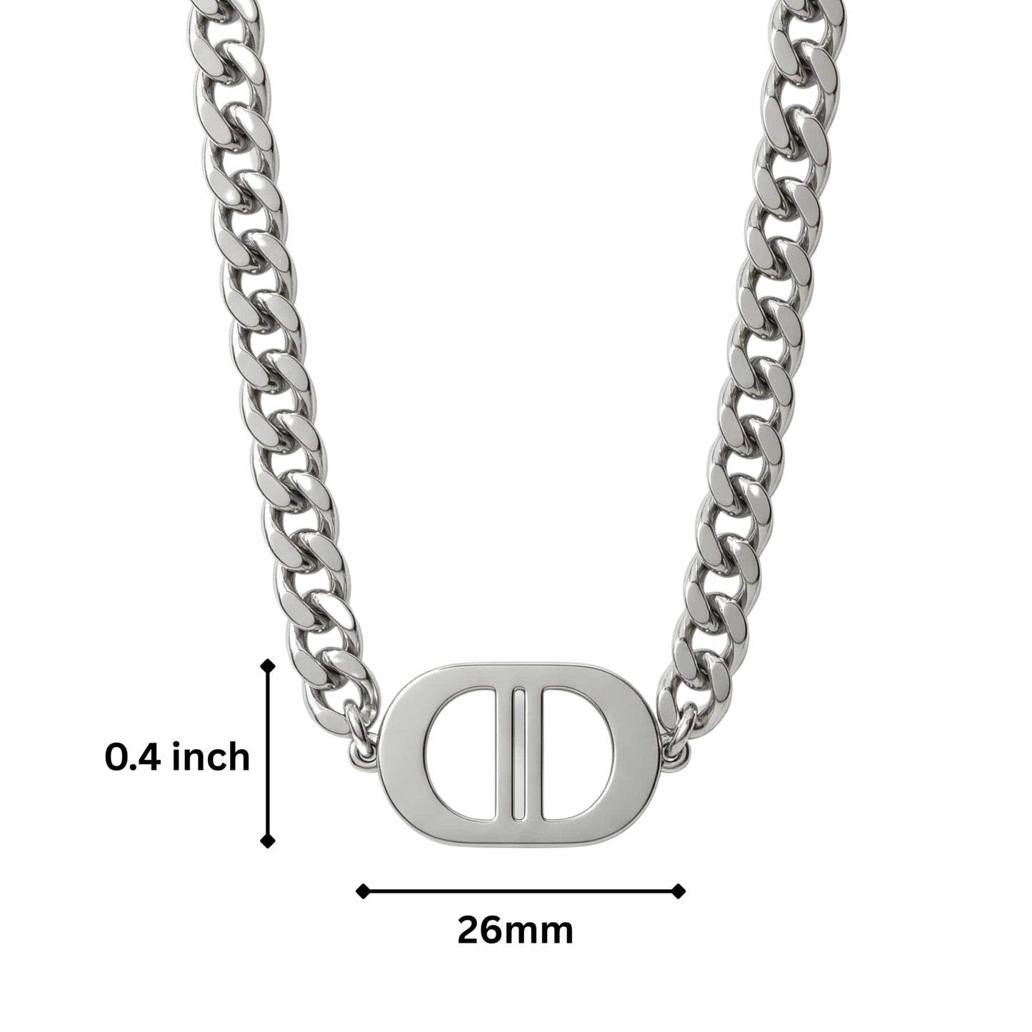 THE MEN THING SS Pendant/ Necklace OVAL CORE - 26mm Titanium Steel Pendant with 18 to 20 inch Adjustable 7mm Chain for Men & Boys