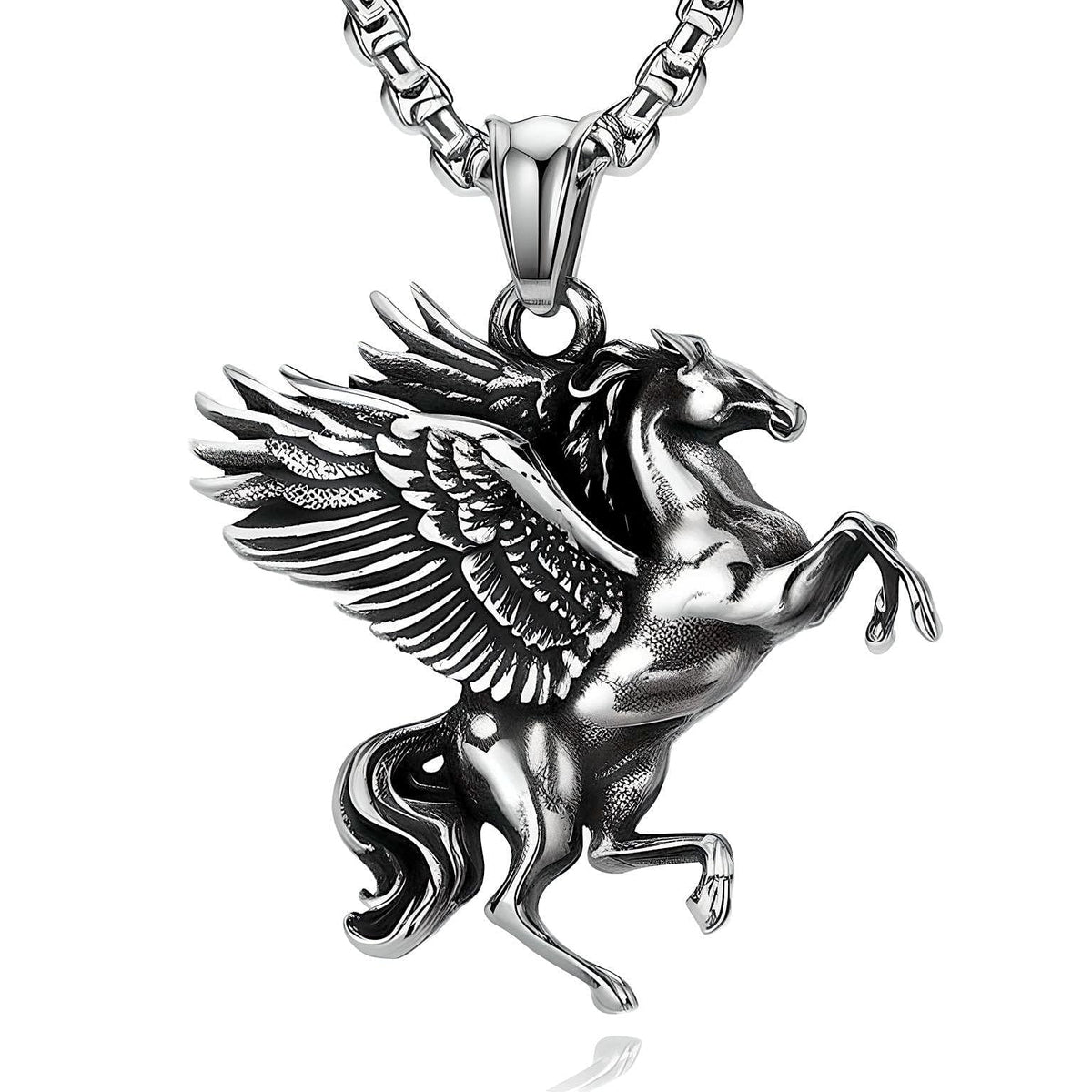 THE MEN THING SS Pendant/ Necklace PEGASUS-  Alloy Pendant with Pure Stainless Steel  24inch Round Box Chain for Men, European trending Style for Men & Boy