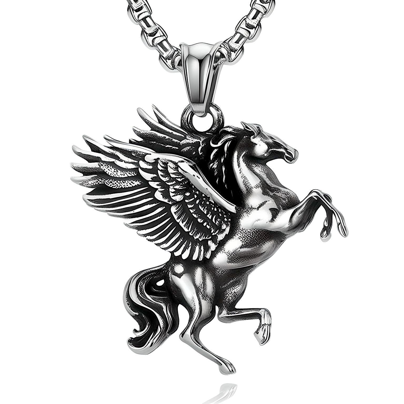 THE MEN THING SS Pendant/ Necklace PEGASUS-  Alloy Pendant with Pure Stainless Steel  24inch Round Box Chain for Men, European trending Style for Men & Boy