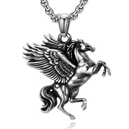 THE MEN THING SS Pendant/ Necklace PEGASUS-  Alloy Pendant with Pure Stainless Steel  24inch Round Box Chain for Men, European trending Style for Men & Boy