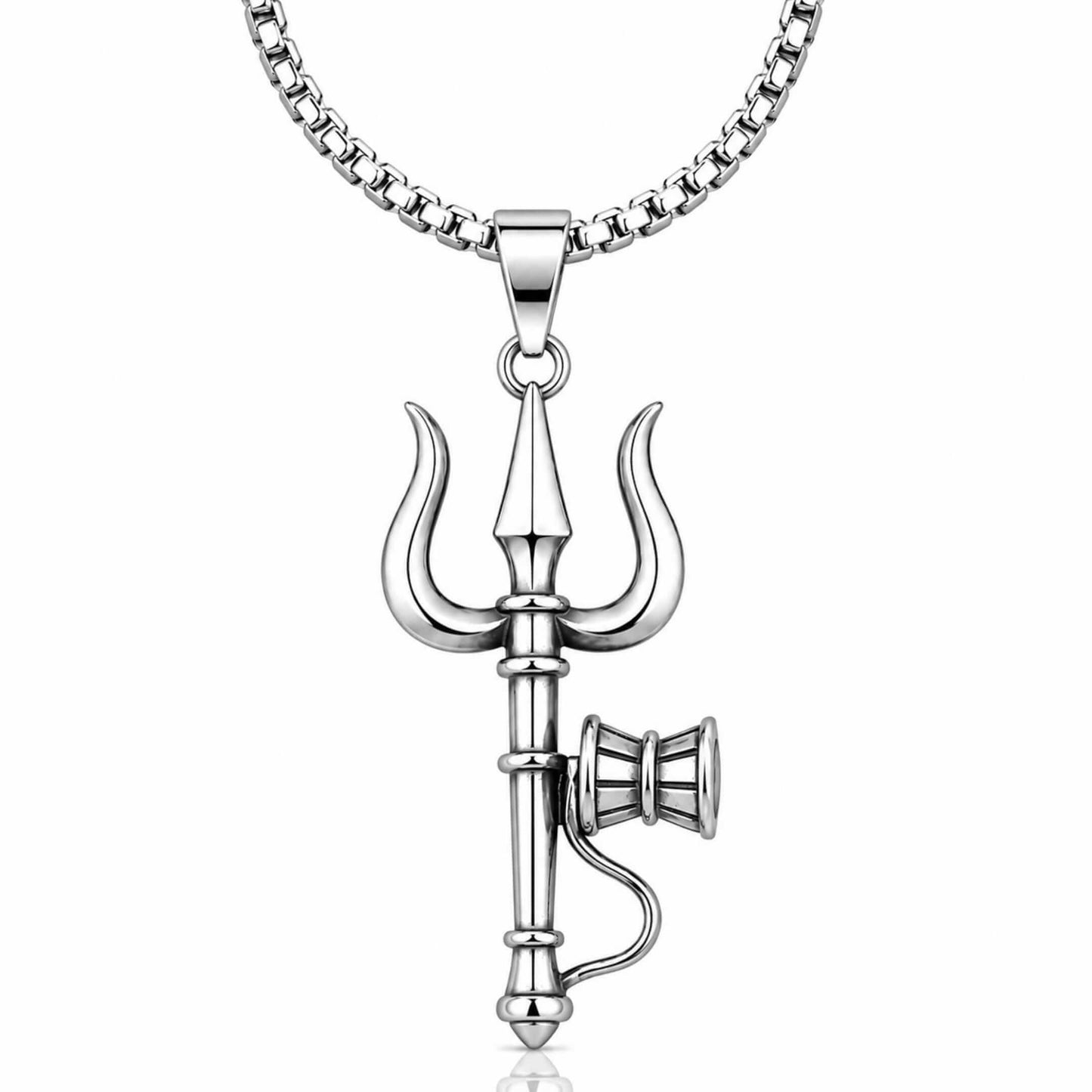 THE MEN THING SS Pendant/ Necklace PINAKI - Pure Vintage Pure Steel Pendant with 24inch Round Box 5mm Chain for Men & Boys